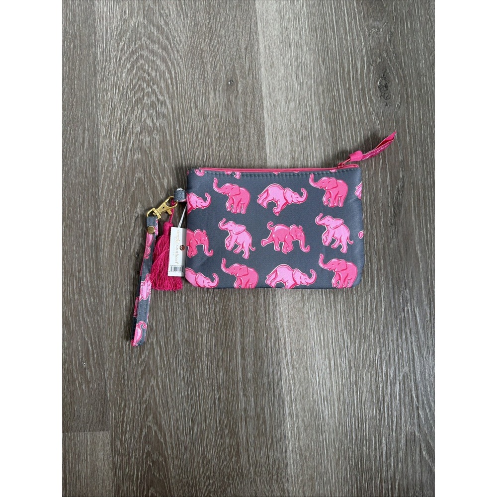 Simply Southern Phone Wristlet - Pink Elephants- Zippered Storage Case 7x5 BNWT